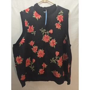 Draper James RSVP Floral Sweater Vest Womens 2X Preppy Southern Sleeveless Soft